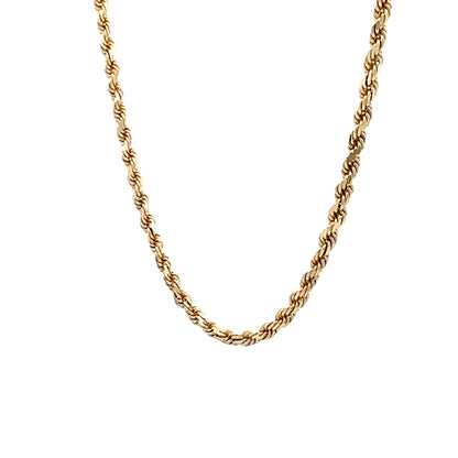 16" Unisex Rope Chain Necklace in 14k Yellow Gold