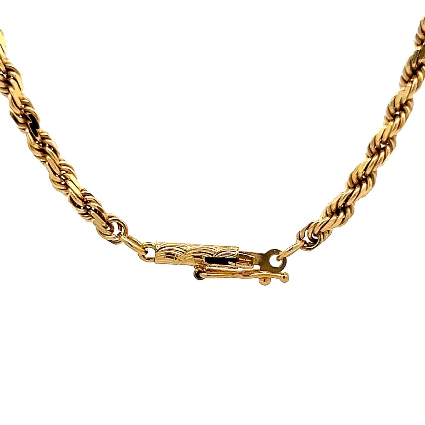 16" Unisex Rope Chain Necklace in 14k Yellow Gold