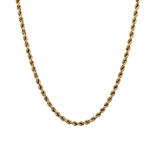 18 Inch Rope Chain Necklace in 14k Yellow Gold