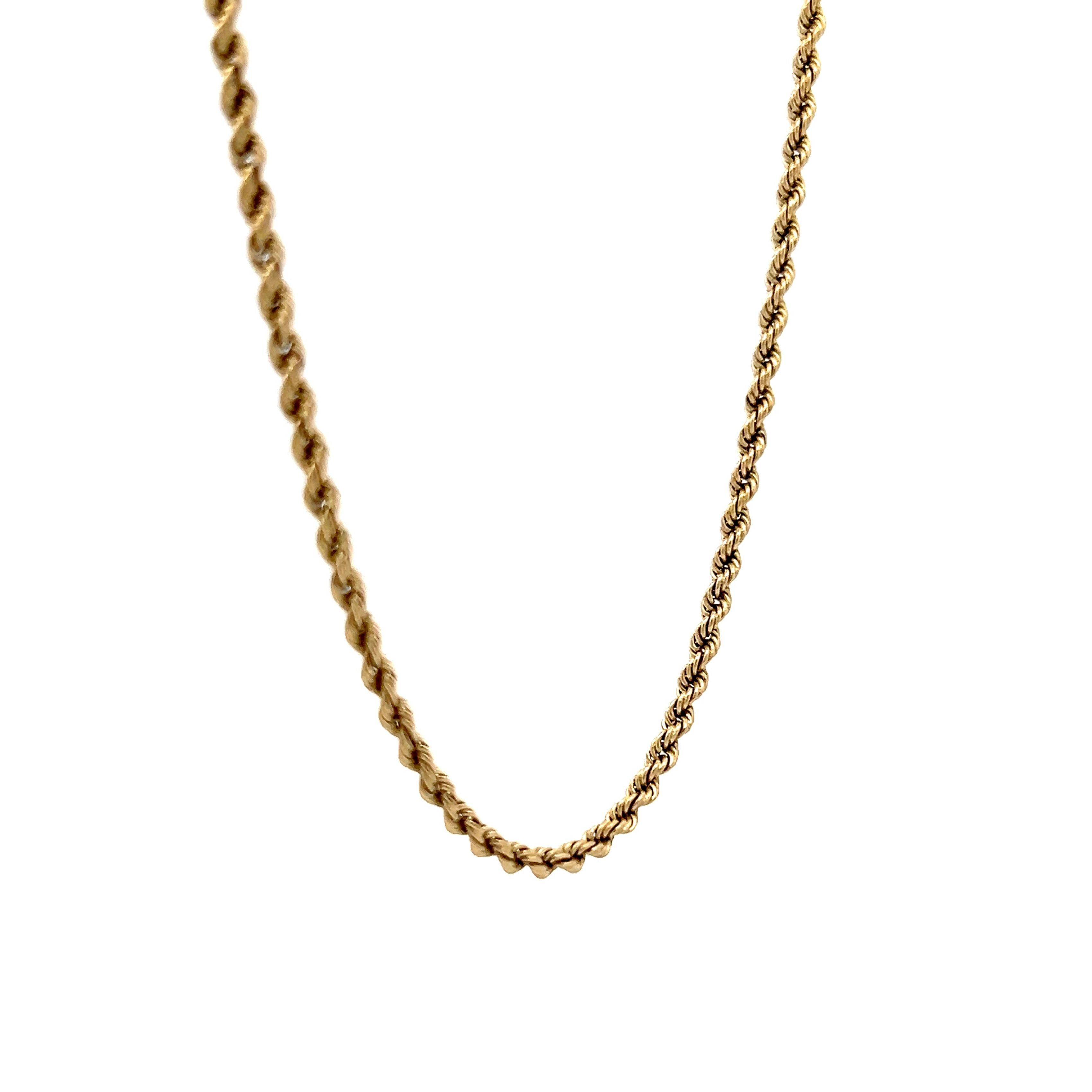 18 Inch Rope Chain Necklace in 14k Yellow Gold Filigree Jewelers