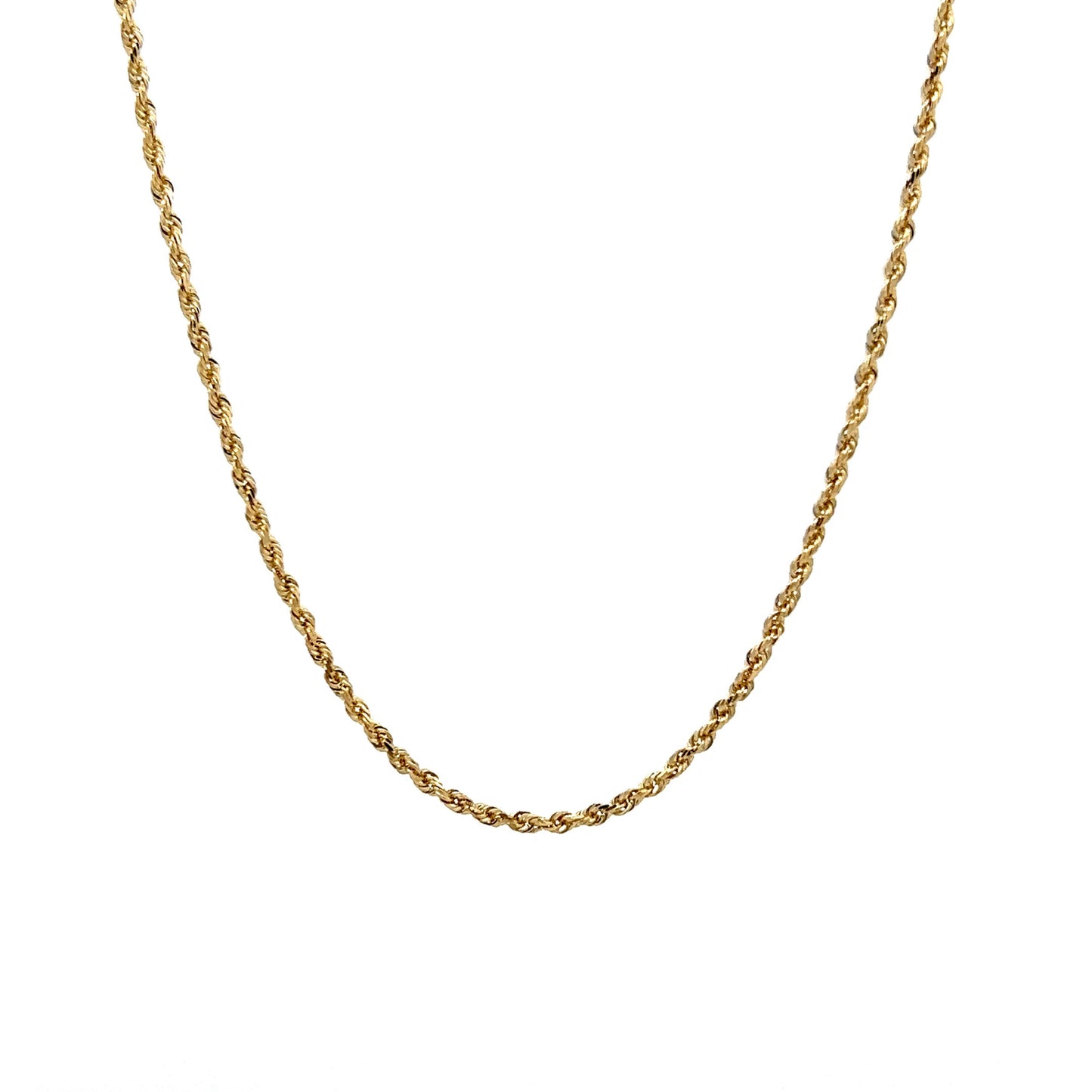 24 Inch Rope Chain Necklace in 14k Yellow Gold