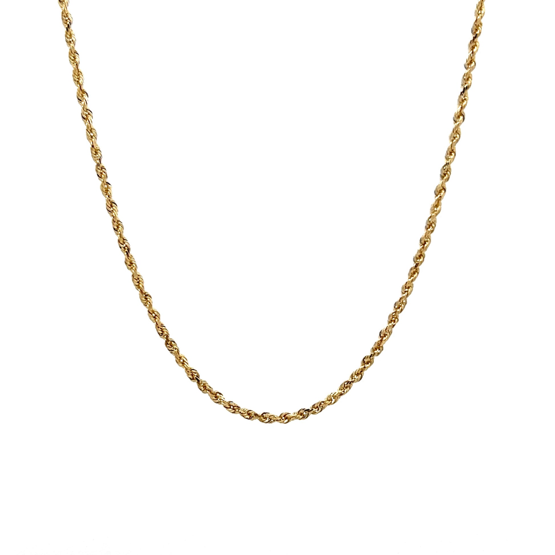 24 Inch Rope Chain Necklace in 14k Yellow Gold