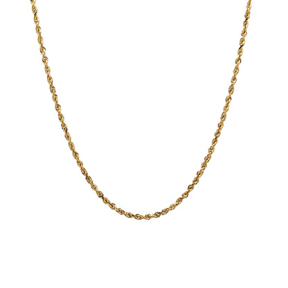 24 Inch Rope Chain Necklace in 14k Yellow Gold