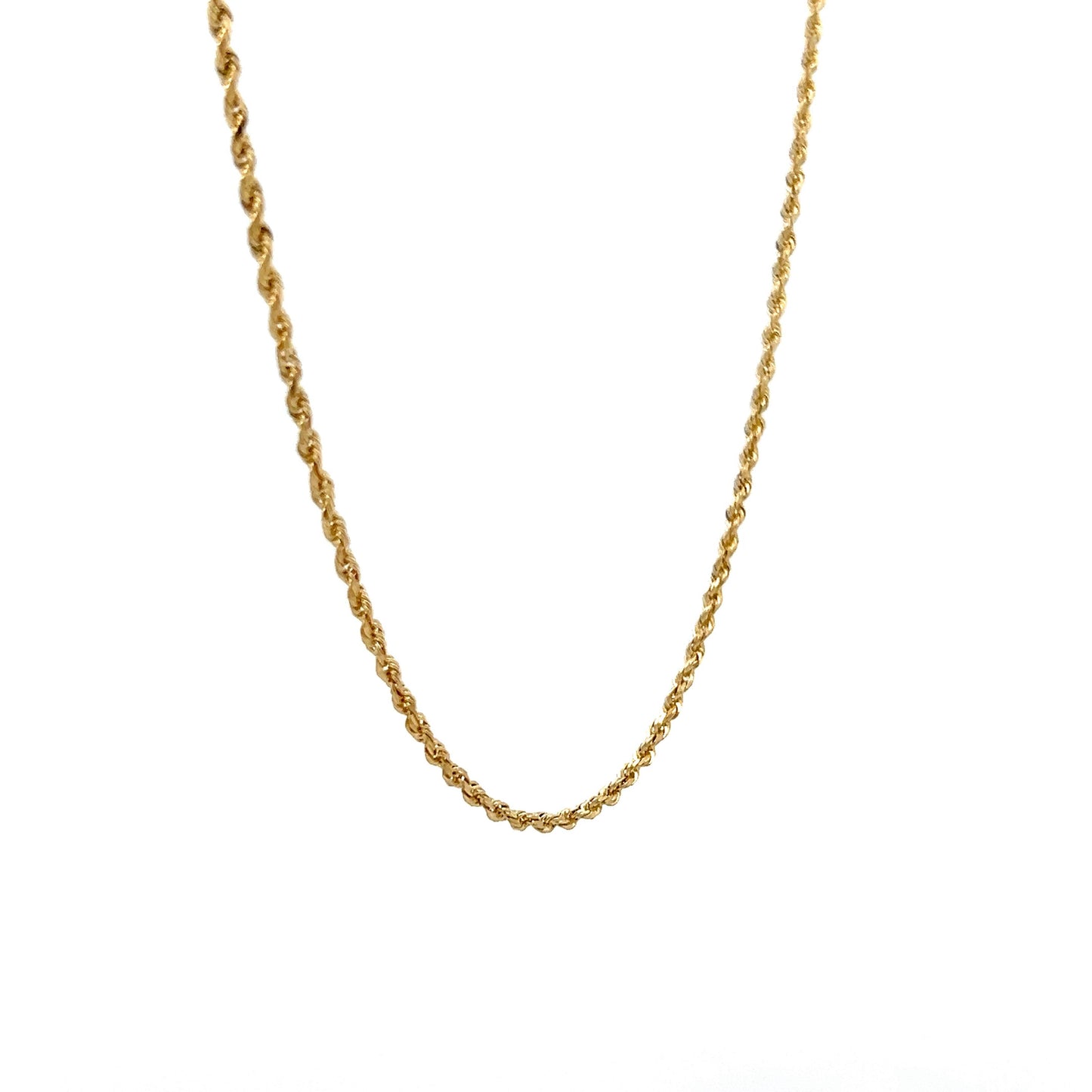 24 Inch Rope Chain Necklace in 14k Yellow Gold