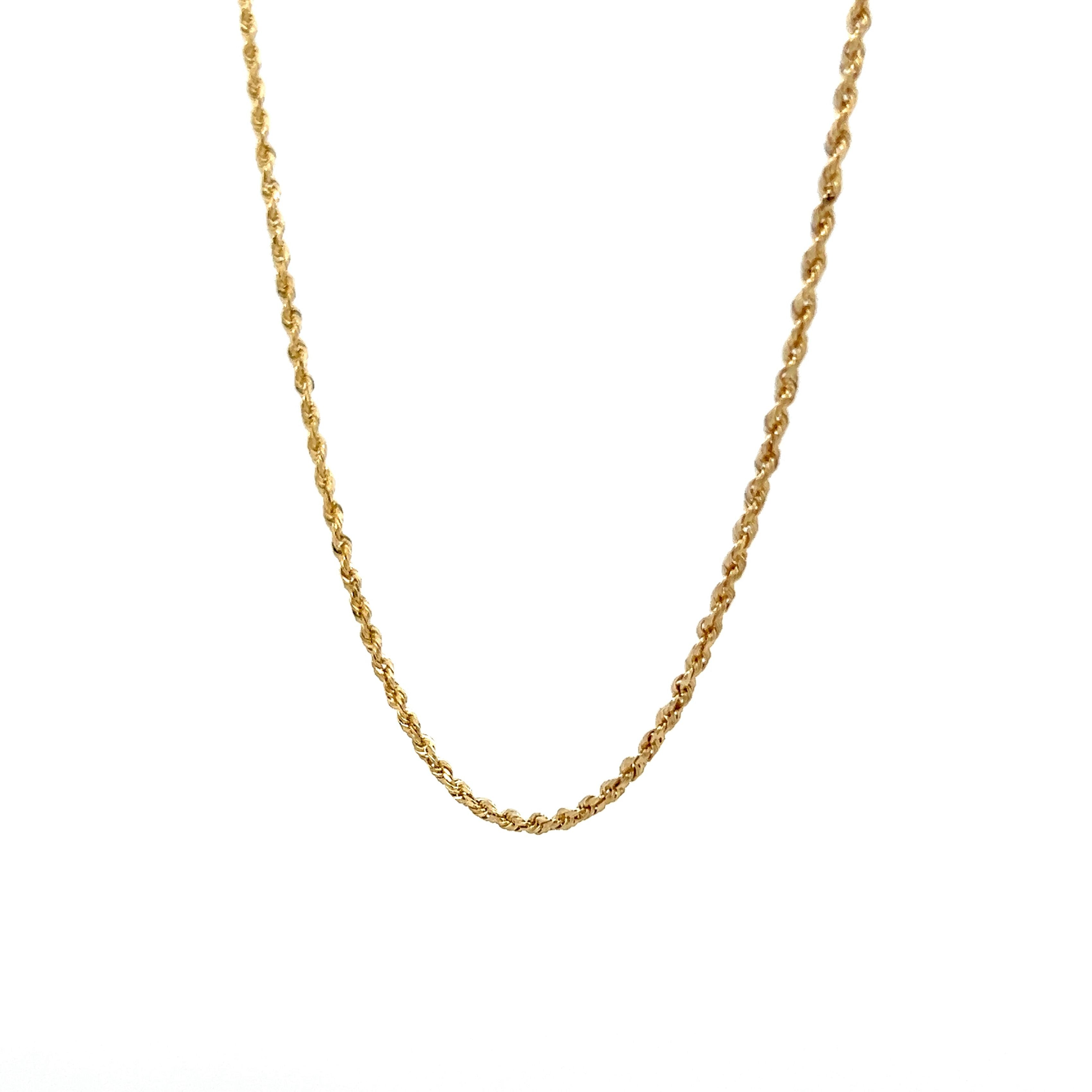 24 Inch Rope Chain Necklace in 14k Yellow Gold Filigree Jewelers