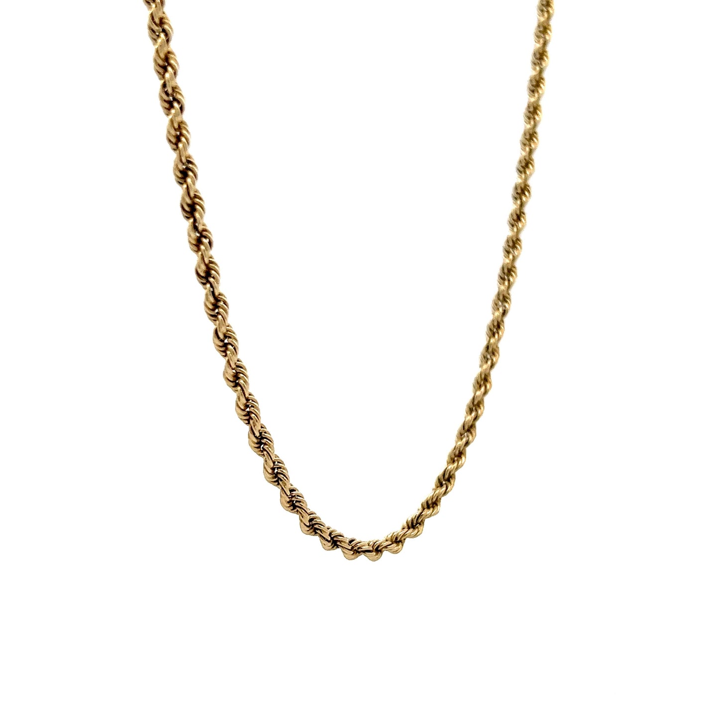 18 Inch Unisex Rope Chain Necklace in 14k Yellow Gold