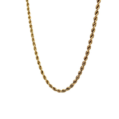 18 Inch Unisex Rope Chain Necklace in 14k Yellow Gold