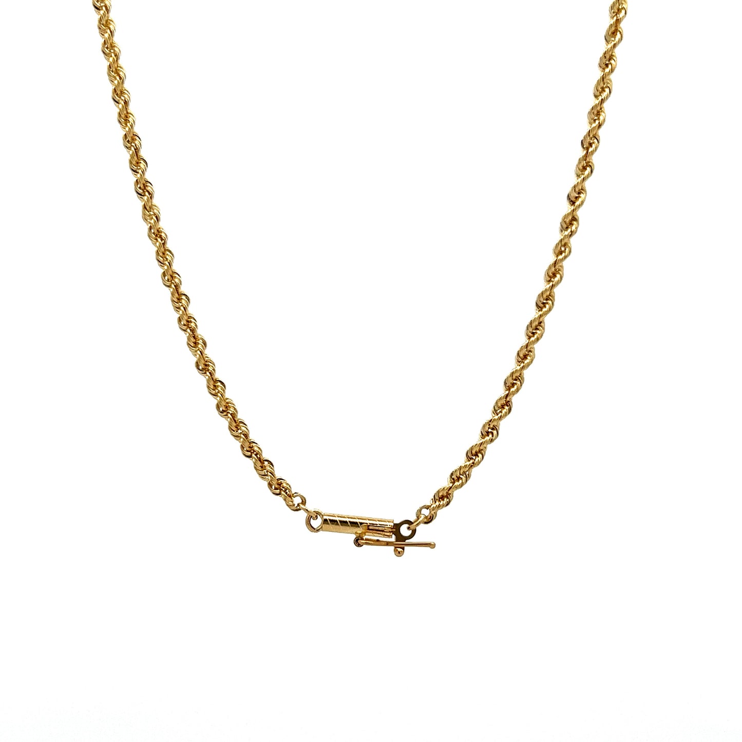 20 Inch Unisex Rope Chain Necklace in 14k Yellow Gold