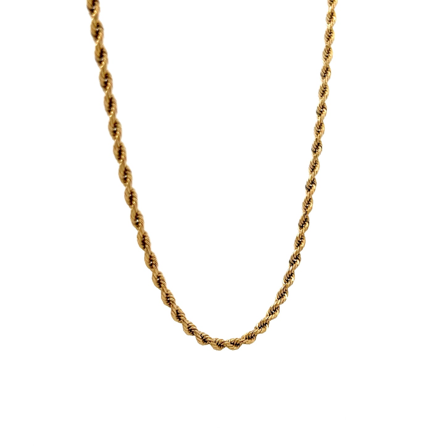 26 Inch Unisex Rope Chain in 14k Yellow Gold