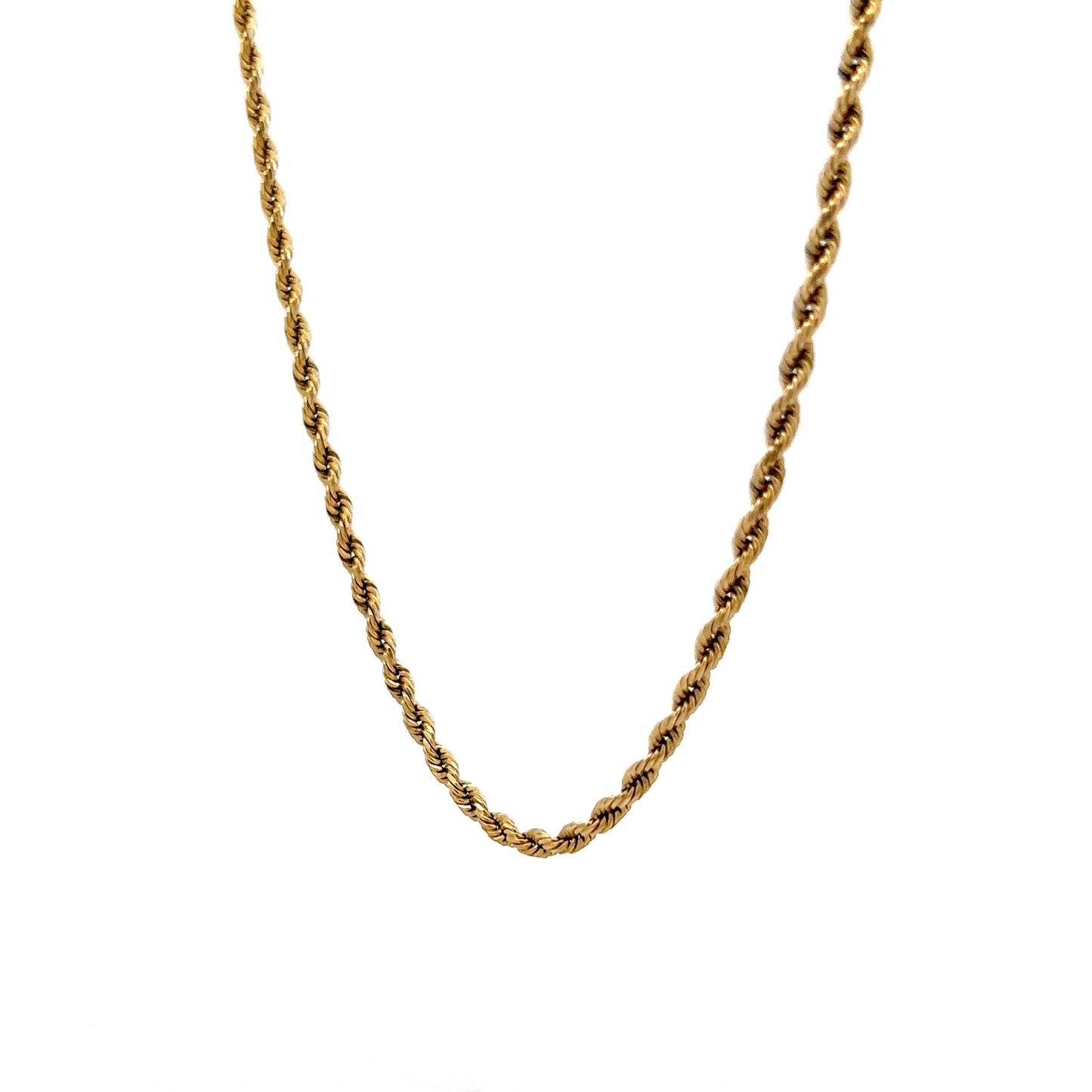 26 Inch Unisex Rope Chain in 14k Yellow Gold