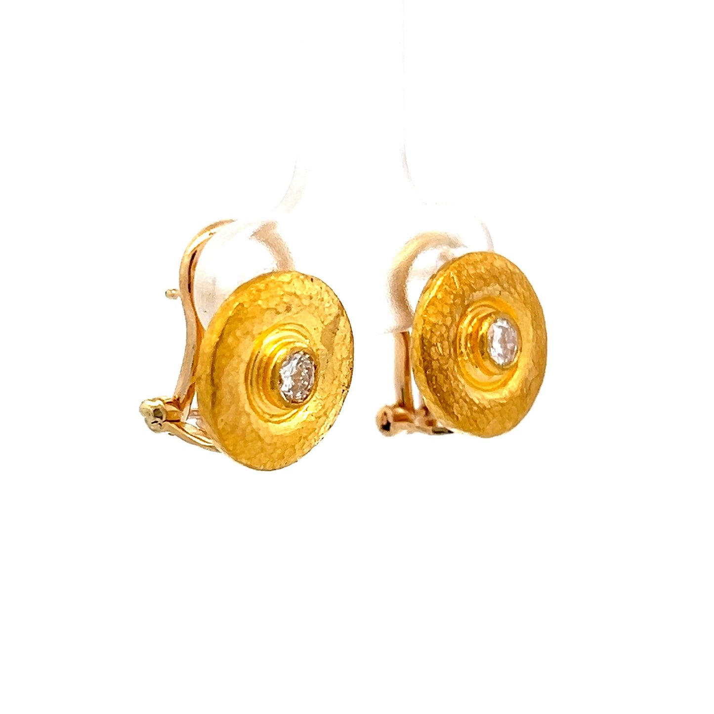 .56 Gurhan & Co Bezel Diamond Stud Earrings in 24k Yellow Gold