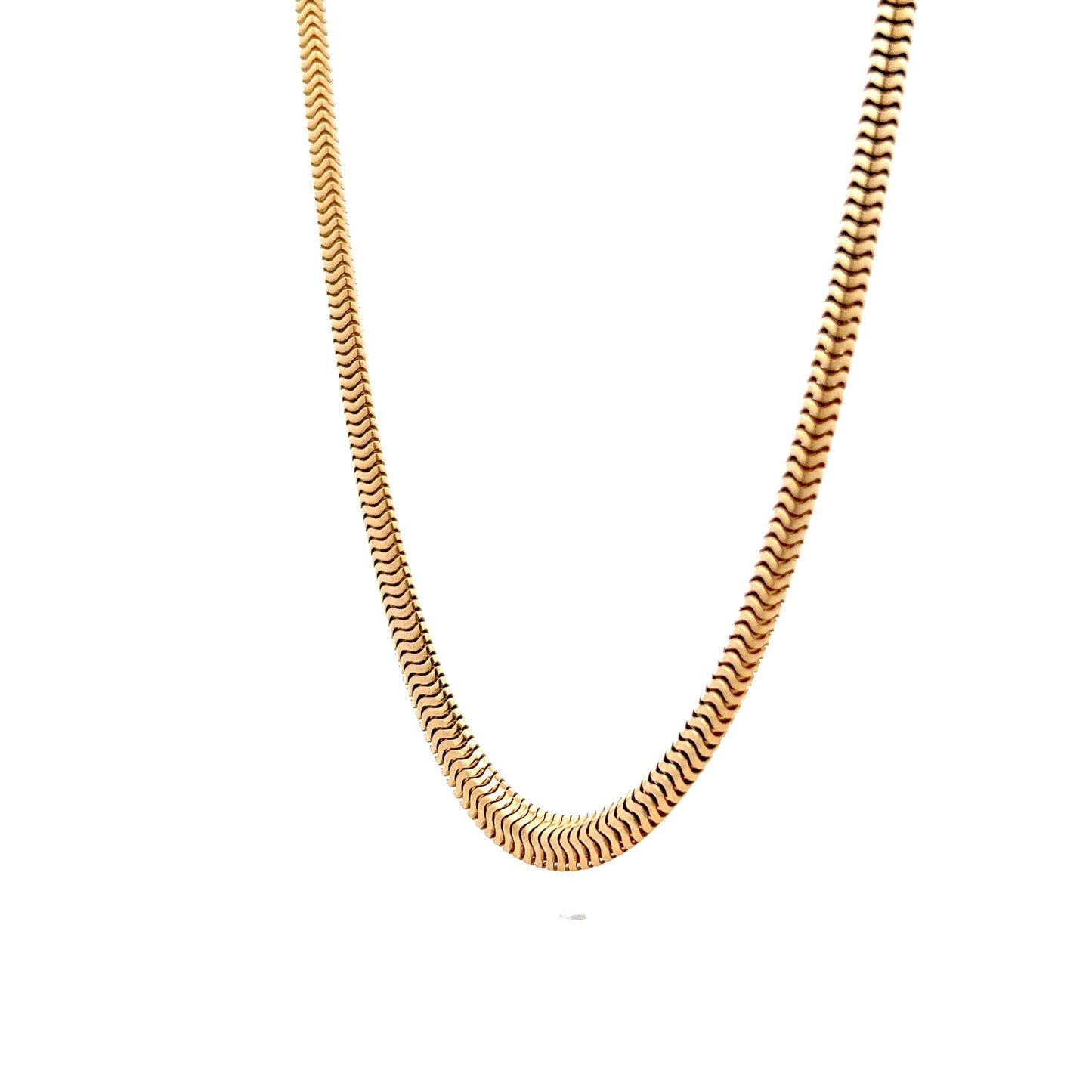 16" Vintage Omega Snake Chain Necklace in 14k