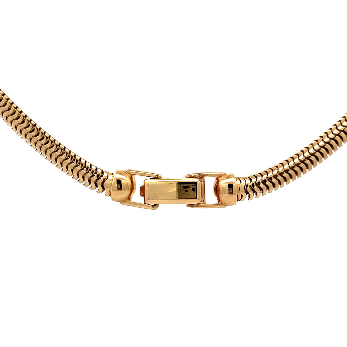 16" Vintage Omega Snake Chain Necklace in 14k