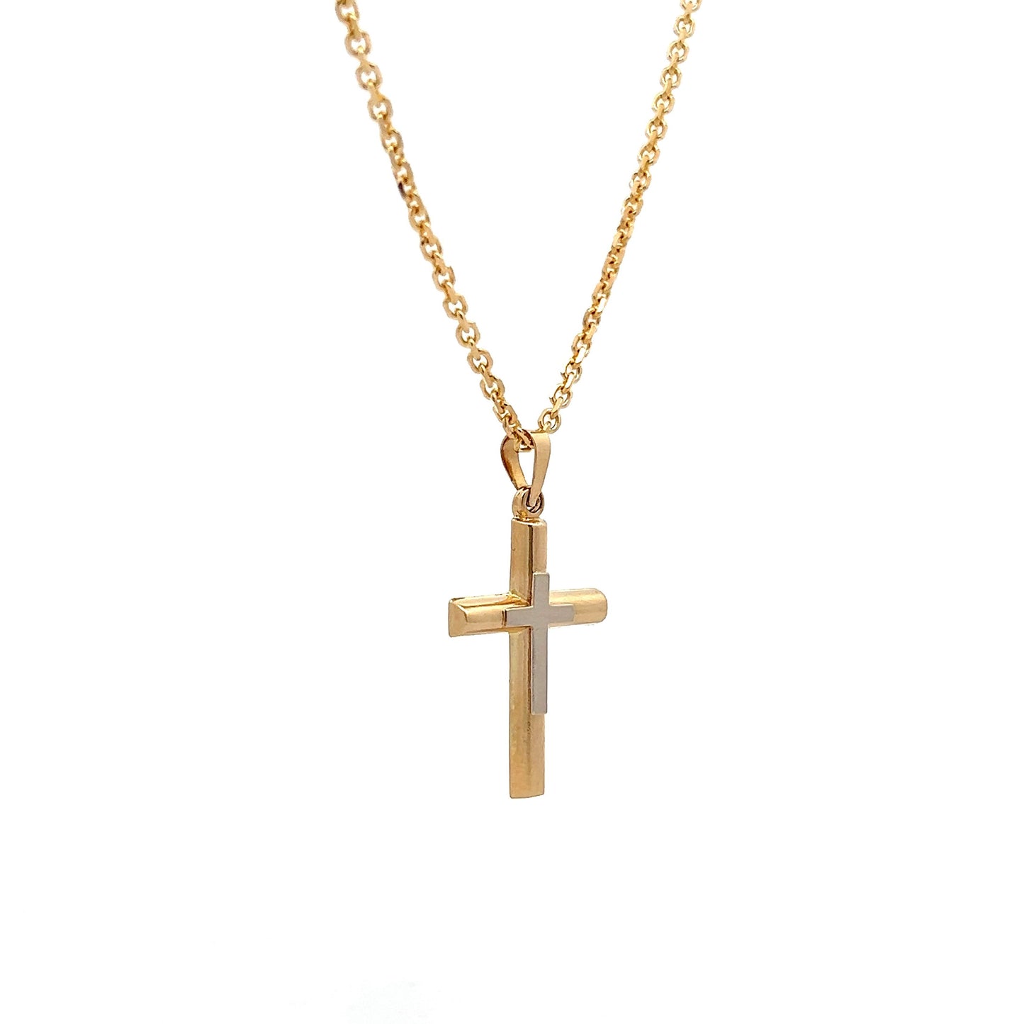 18 Inch Cross Pendant Necklace in 14k Gold