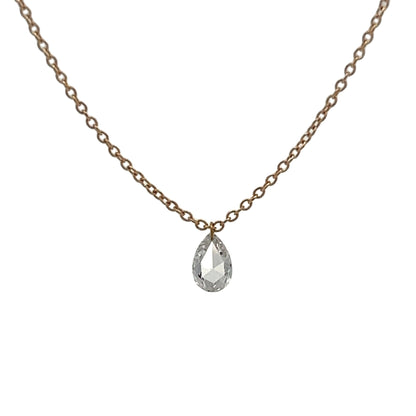 .23 Pear Rose Cut Diamond in 14k Yellow Gold