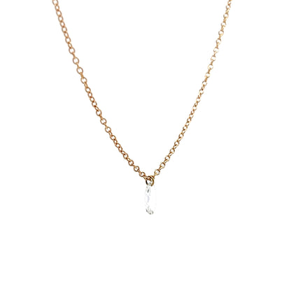 .24 Rose Cut Diamond Necklace in 14k Yellow Gold