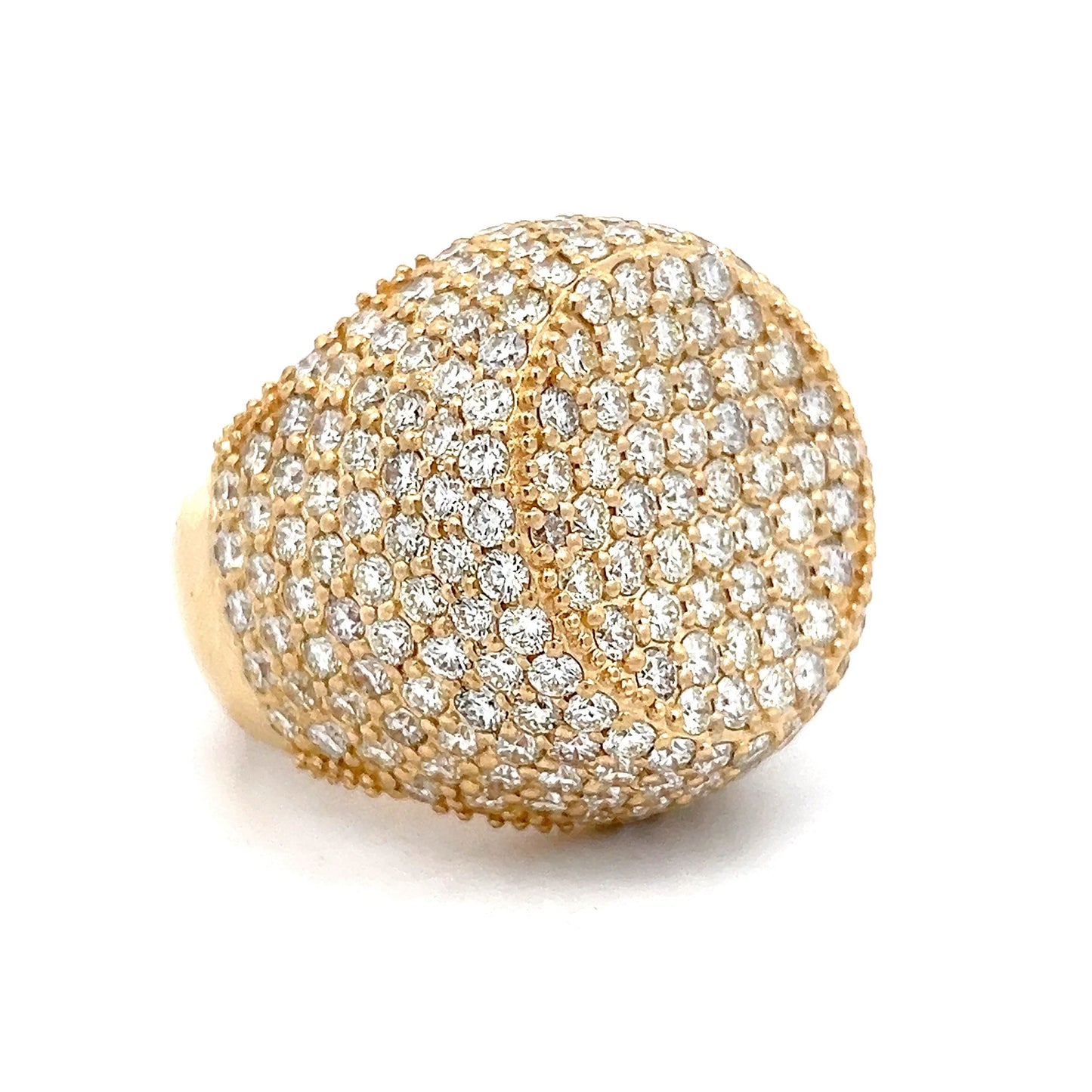 9.80 Pave Diamond Cocktail Ring in 14k Yellow Gold