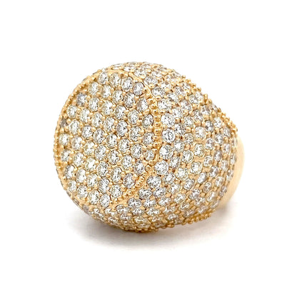 9.80 Pave Diamond Cocktail Ring in 14k Yellow Gold