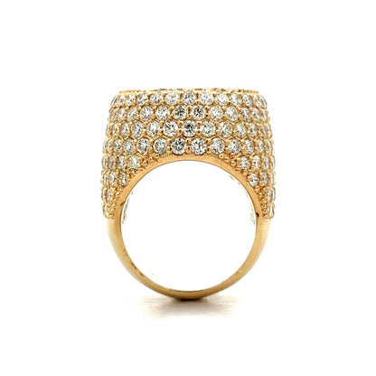 9.80 Pave Diamond Cocktail Ring in 14k Yellow Gold