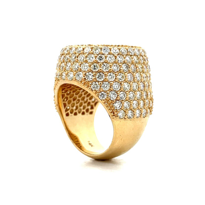 9.80 Pave Diamond Cocktail Ring in 14k Yellow Gold