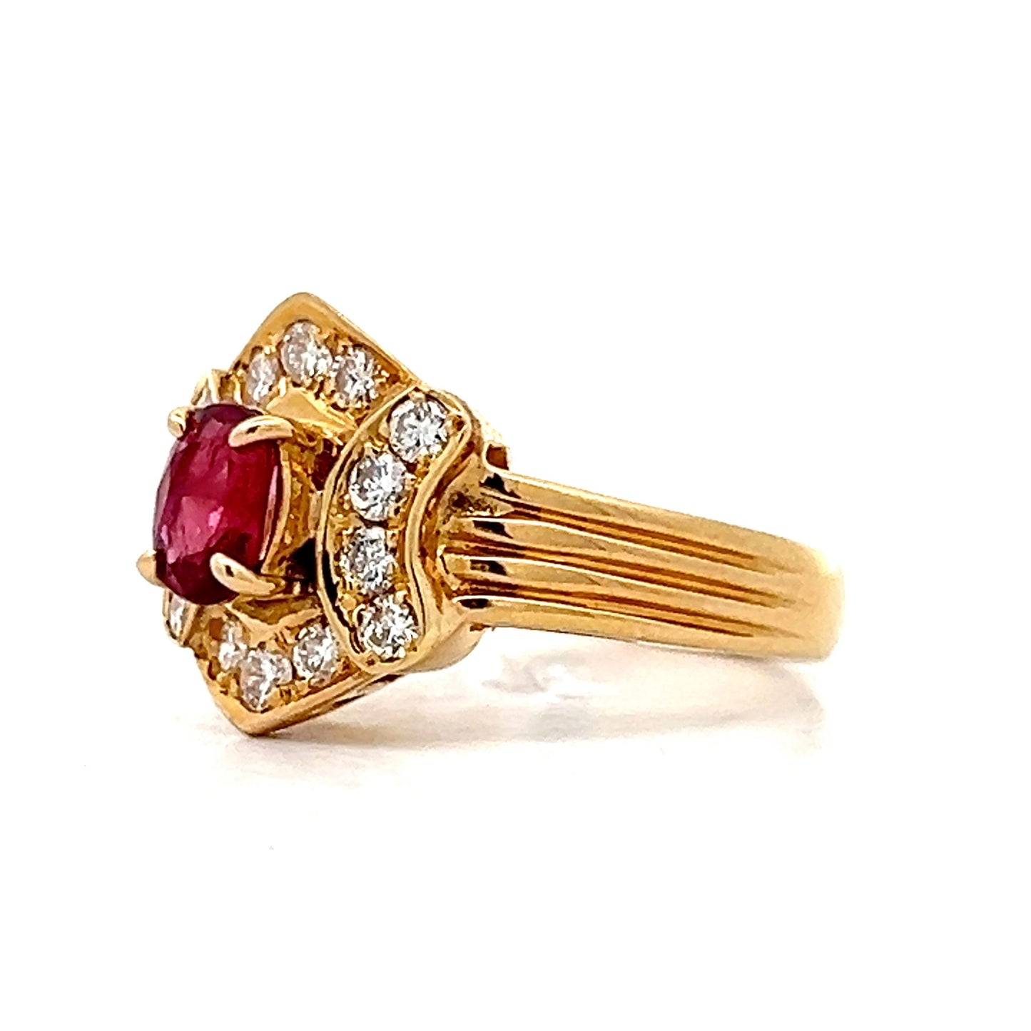 .53 Oval Ruby & Diamond Cocktail Ring in 18k