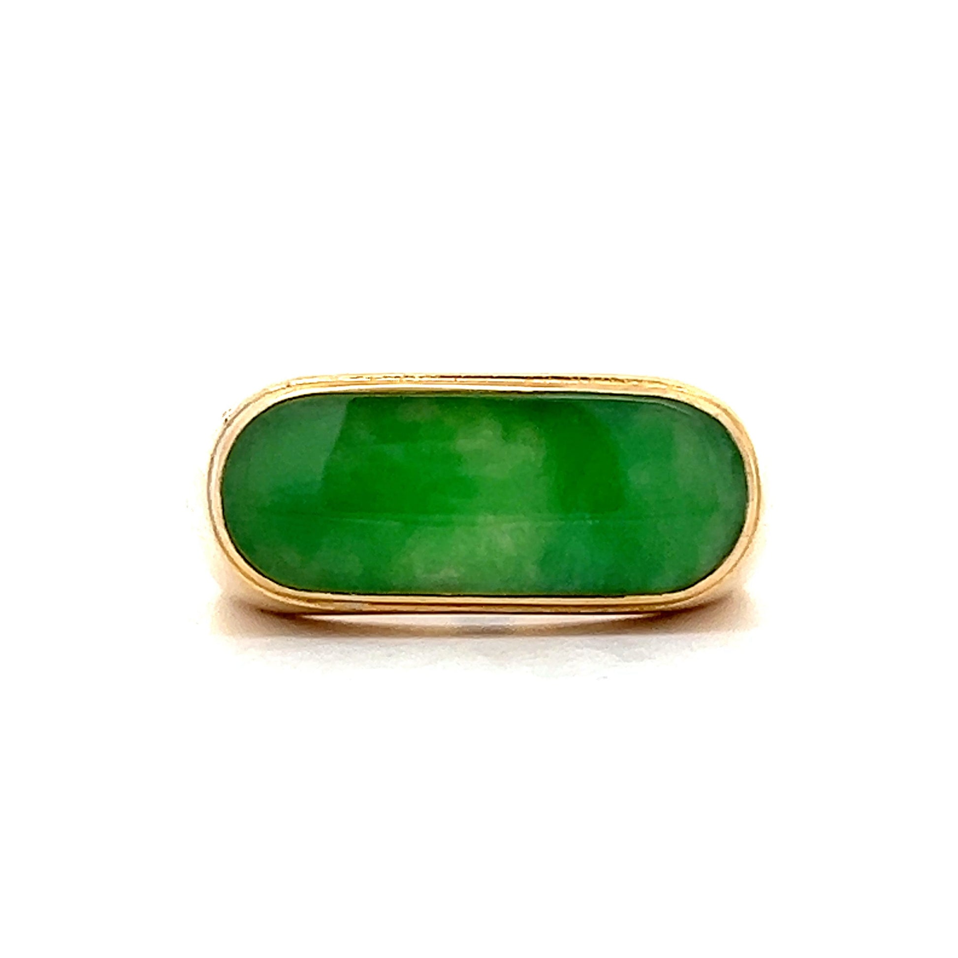 2.34 Cabochon Jadeite Cocktail Ring in 18k Yellow Gold