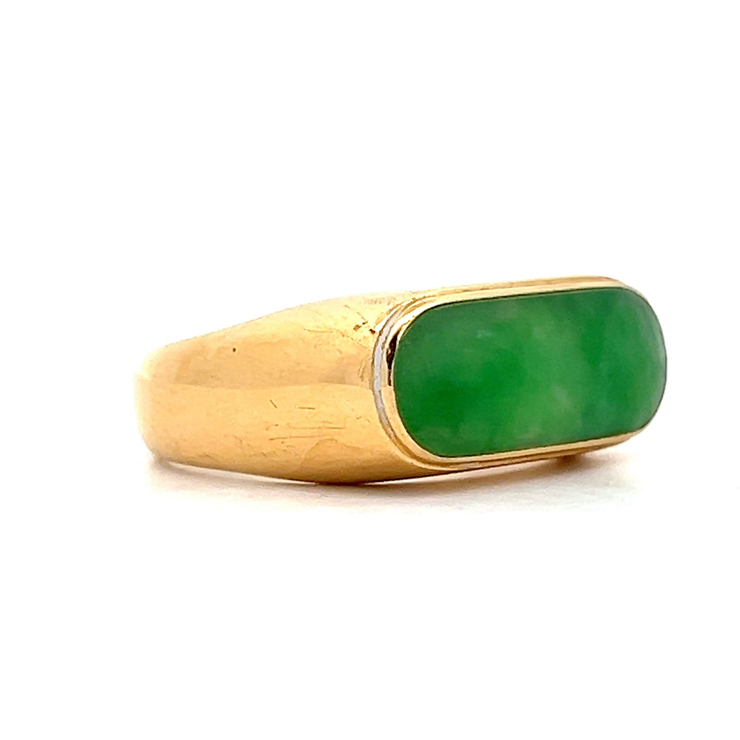 2.34 Cabochon Jadeite Cocktail Ring in 18k Yellow Gold