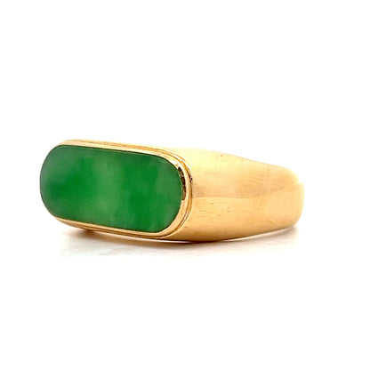 2.34 Cabochon Jadeite Cocktail Ring in 18k Yellow Gold