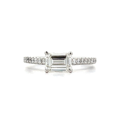 1.00 Emerald Cut Diamond Engagement Ring in 14k