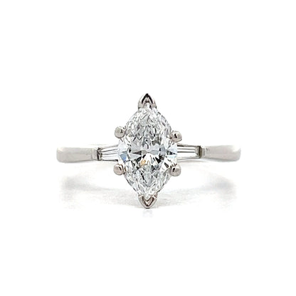 1.22 Marquise Diamond Solitaire Engagement Ring in 18k