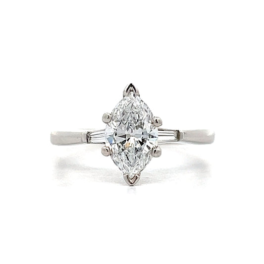 1.22 Marquise Diamond Solitaire Engagement Ring in 18k