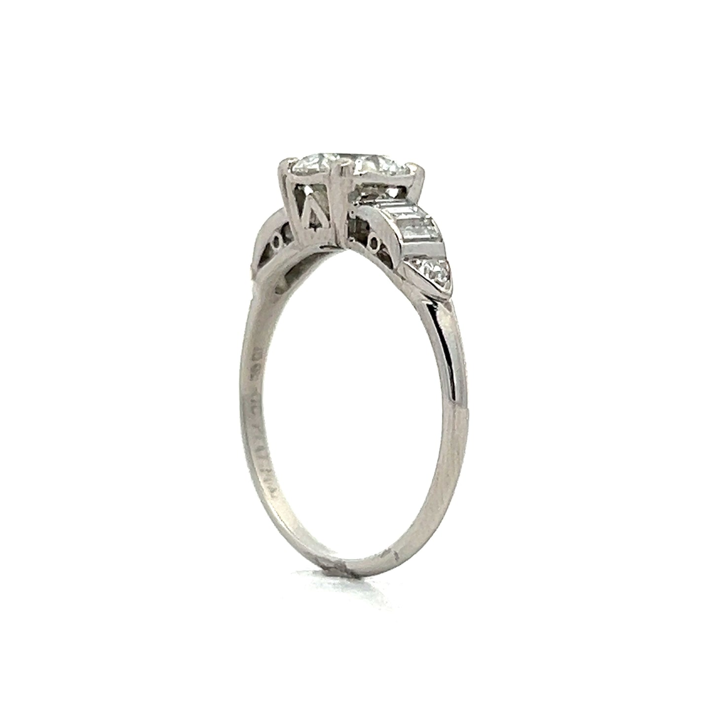 .96 Vintage Art Deco Diamond Engagement Ring in Platinum