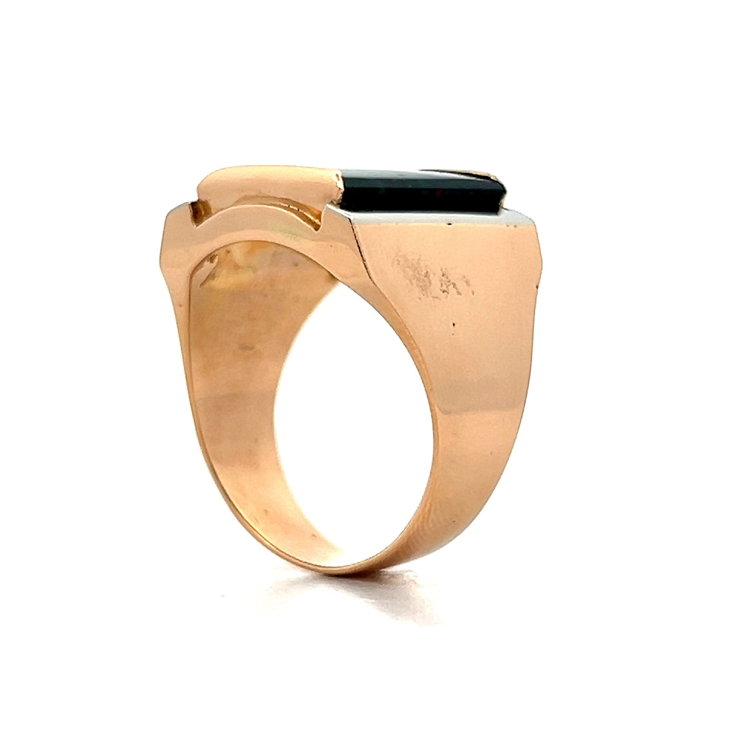 3.52 Vintage Men's Bloodstone Cocktail Ring in 18k