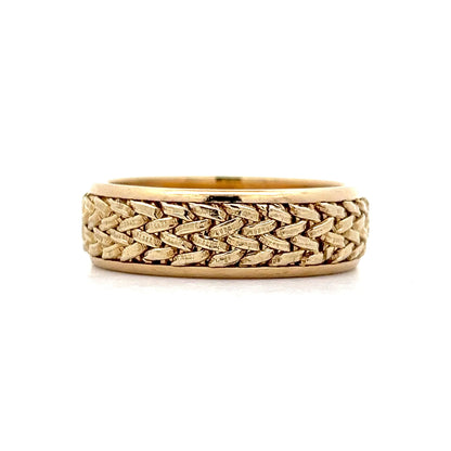 Men's Woven Textured Wedding Band in 14k Yellow Gold