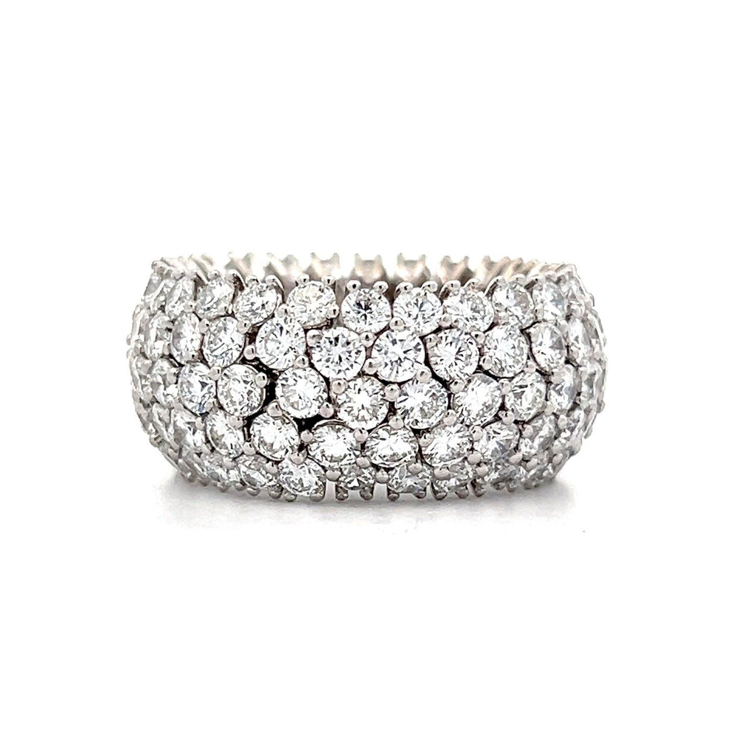 8.17 Flexible Pave Diamond Cocktail Ring in Platinum