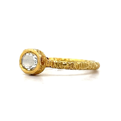 .73 Rose Cut Diamond Stacking Ring in 24k Yellow Gold