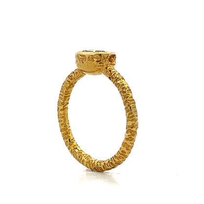 .73 Rose Cut Diamond Stacking Ring in 24k Yellow Gold