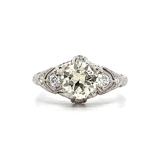 1.52 Vintage Art Deco Engagement Ring in Platinum