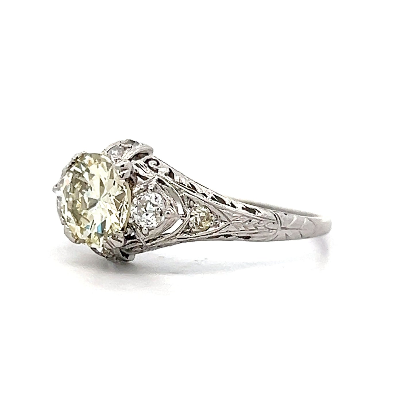 1.52 Vintage Art Deco Engagement Ring in Platinum