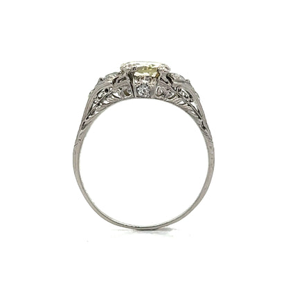 1.52 Vintage Art Deco Engagement Ring in Platinum