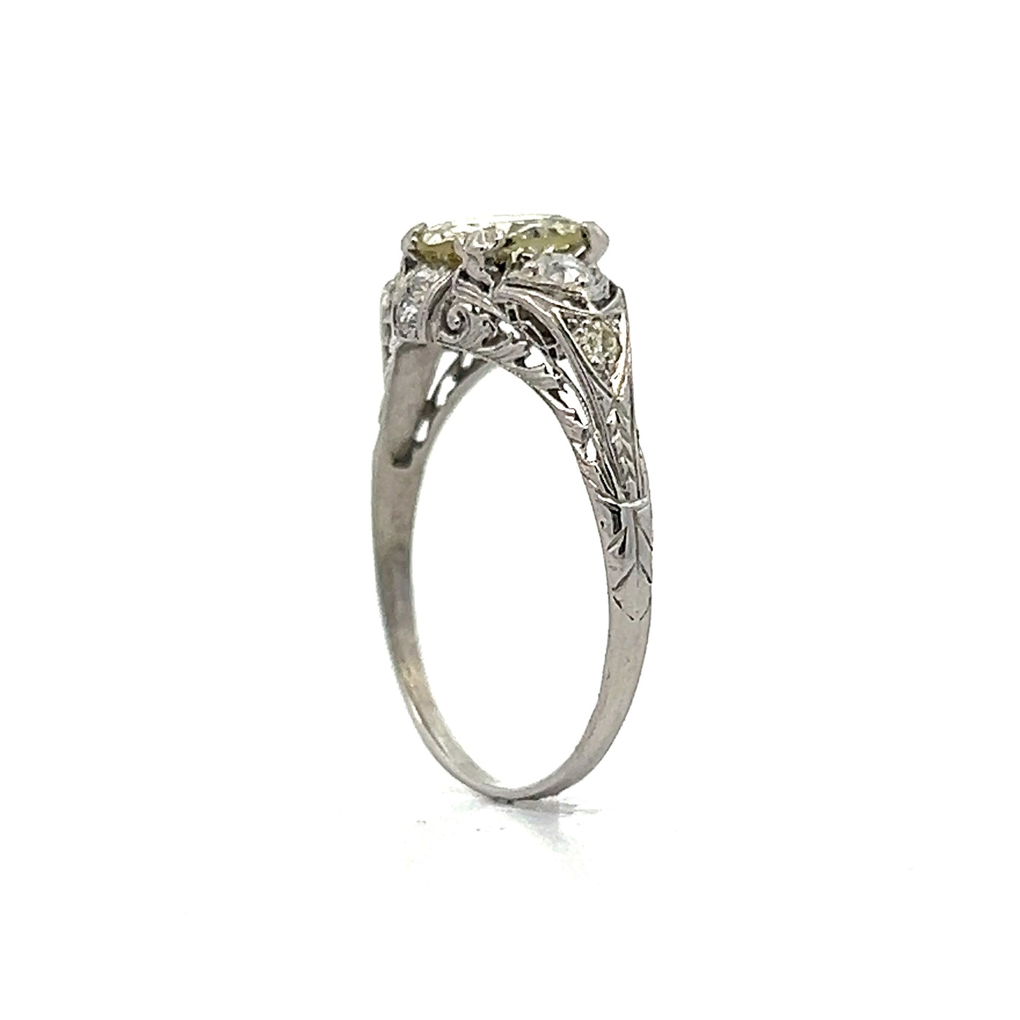 1.52 Vintage Art Deco Engagement Ring in Platinum