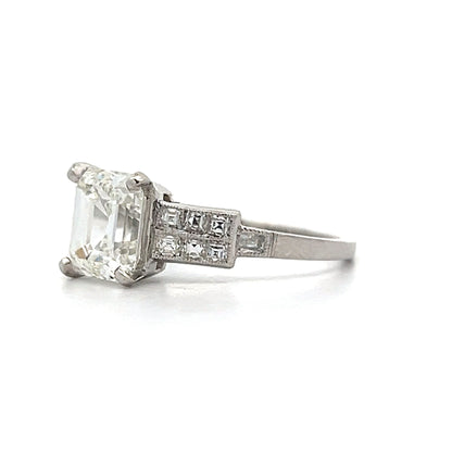 1.90 Antique Art Deco Engagement Ring in Platinum