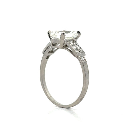 1.90 Antique Art Deco Engagement Ring in Platinum