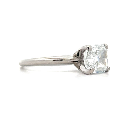 2.34 Radiant Cut Diamond Engagement Ring in Platinum