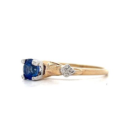 .74 Vintage Retro Sapphire Engagement Ring in 14k