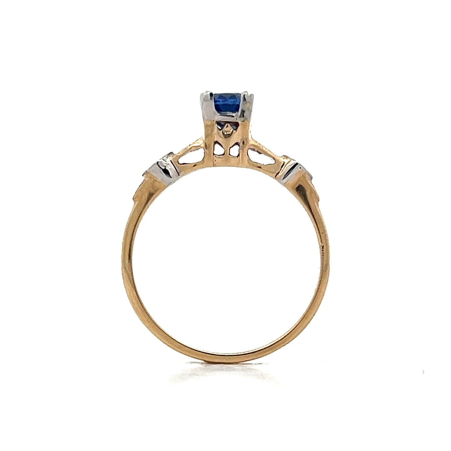 .74 Vintage Retro Sapphire Engagement Ring in 14k