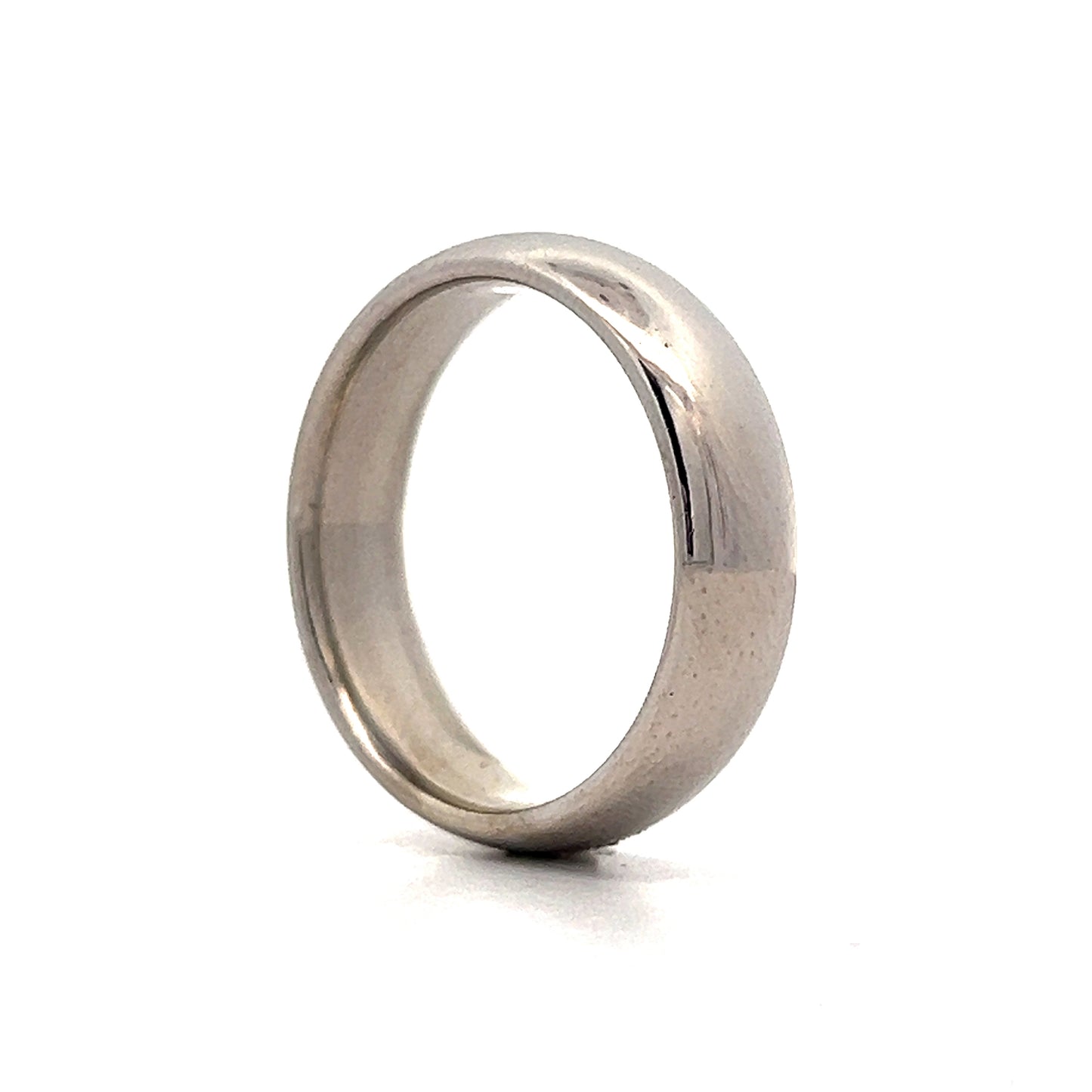 Mens 6mm Half Round Wedding Band in 18k