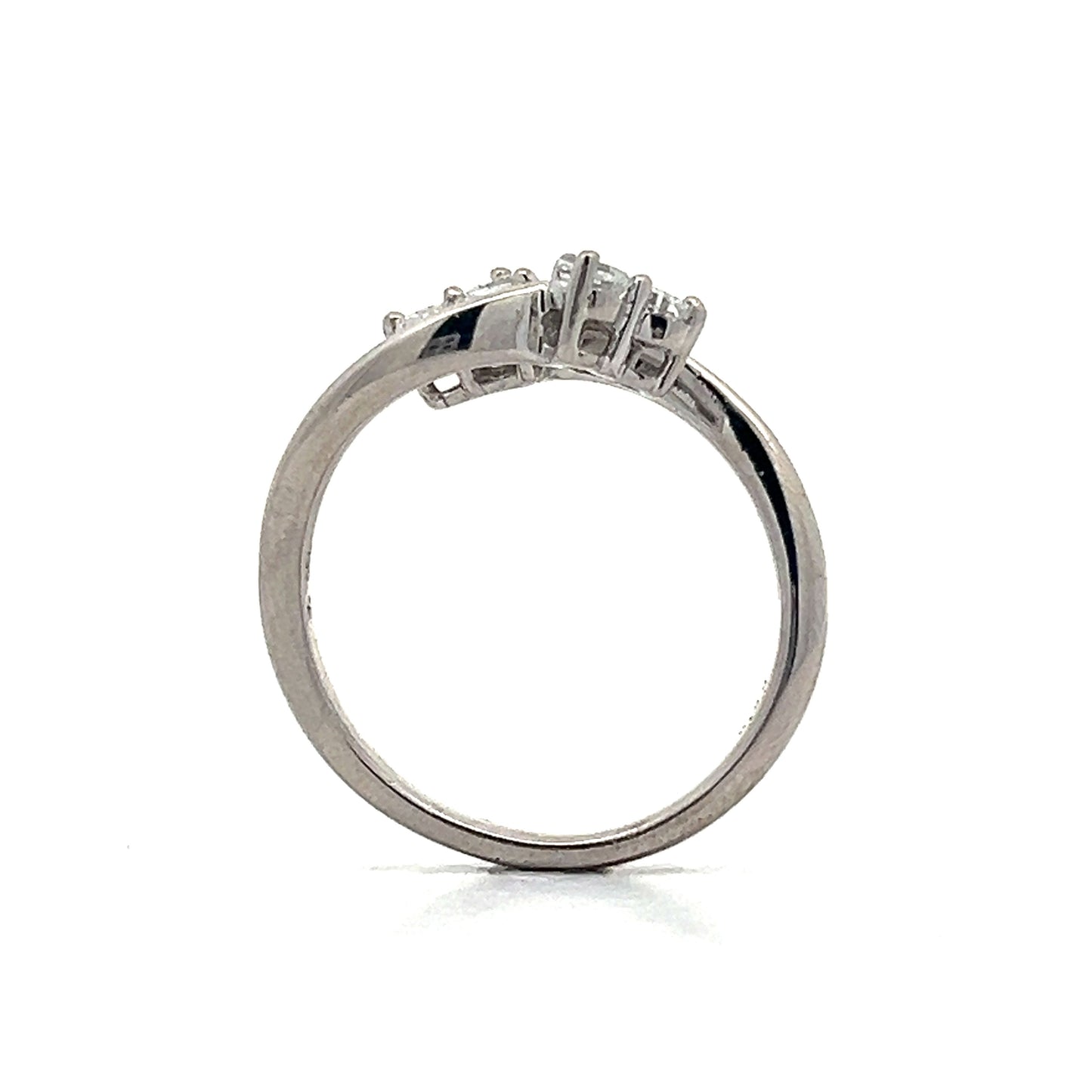 .54 Diamond Toi et Moi Stacking Ring in 18k White Gold