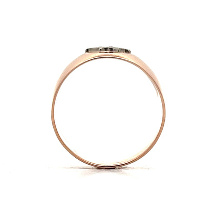 .03 Retro Diamond Leaf Ring in 14k Rose Gold