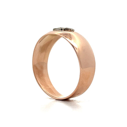 .03 Retro Diamond Leaf Ring in 14k Rose Gold